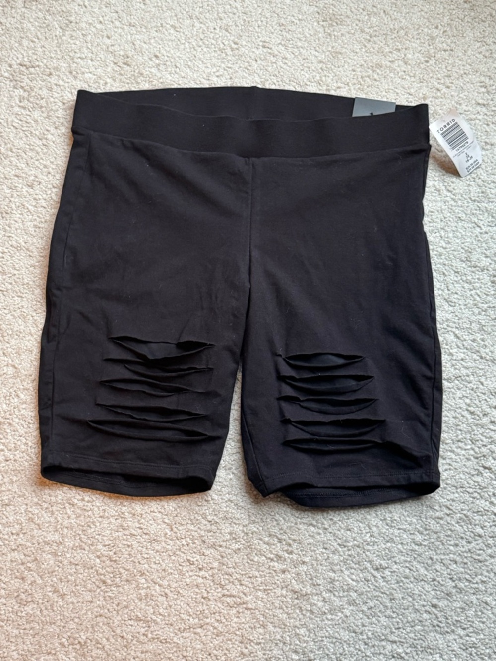 Torrid Black Women's Ripped Bike Shorts